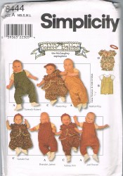 8444 BOBBI'S CUTIE BOY GIRL SS ROMPER,HEADBAND PATTERN NB-L